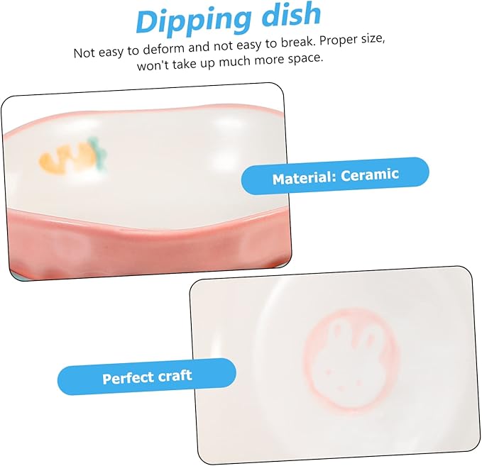 2Pcs Ceramic Seasoning Dipping Plates for Sauces Condiments and Appetizers and Ceramic Design for Home Use and Entertaining