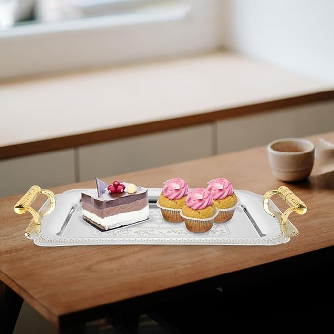 Zerodeko European Style Serving Tray Vintage Fruits Desserts Platter for Table Decor Elegant Multi Functional Design for Home Ktv Restaurants