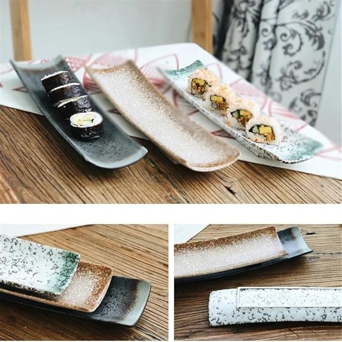 Appetizer Plates Ceramic Dipping Bowls Soy Sauce Dish, Ceramic Tableware for Home and Restaurant Use for Condiment(Brown)