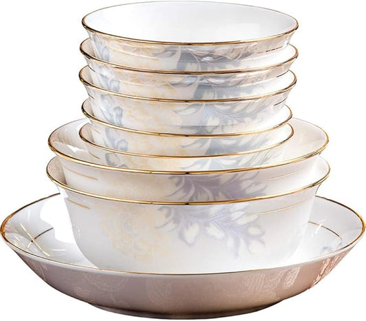 Dinnerware Set Kitchen Tableware Dinner Dish Ceramic Plates and Dishes Bowls 60pcs combination dishes and plates sets-60pcs WHITE