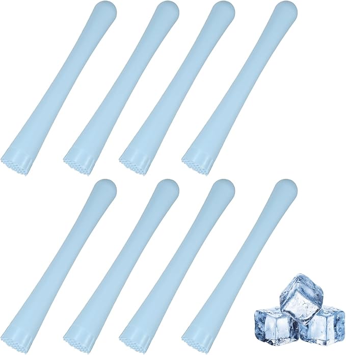 uxcell 8 Pcs Cocktail Muddler, 10 Inch PP Drink Muddler Bar Accessories Tools Ice Crusher for Home Party Cocktail Fruit Drinks, Blue (Thick)