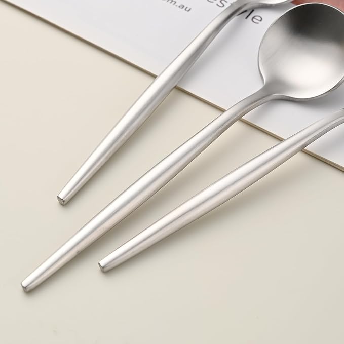 5.1 Inches Tea Spoons,SS18/10 Satin Finishing Coffee Spoons,Small Demitasse Spoon For Espresso,Mini Stirring Spoon For Dessert,Set Of 4 Solid Round Teaspoons
