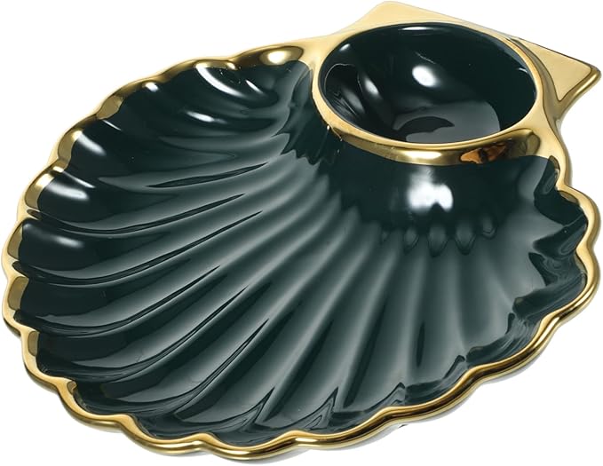 1pc Dumpling Plate Sauce Dish Shell-shaped Dinnerware for Dumplings Sushi French Fries Snacks Fine Workmanship Smooth Polishing for Home Restaurant Use