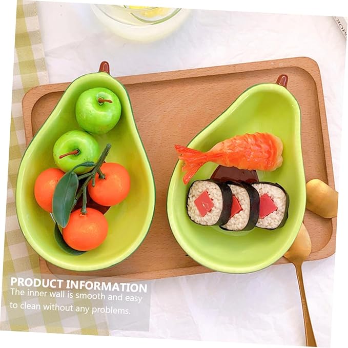 Avocado Shape Ceramic Plate Medium Creative Fruit Salad Dessert Dish for Family Parties Weddings Bars Restaurants Multifunctional Food Container