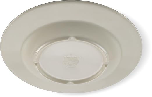 Carlisle FoodService Products Mingle Resuable Plastic Plate Dinner Plate with Pottery Style for Home and Restaurant, Melamine, 9 Inches, Smoke, (Pack of 12)