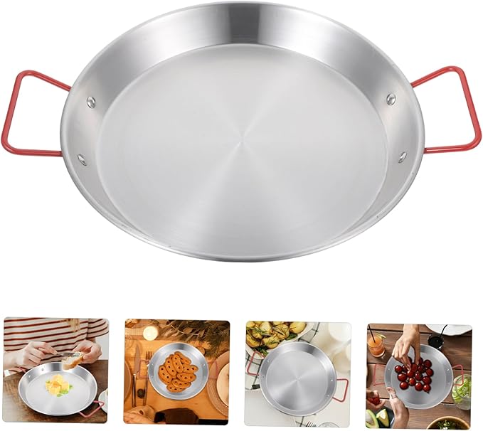 VOSAREA 1pc Double Handle Dinner Plate Food Trays for Eating Decorative Serving Trays Kitchen Tableware Red Safe