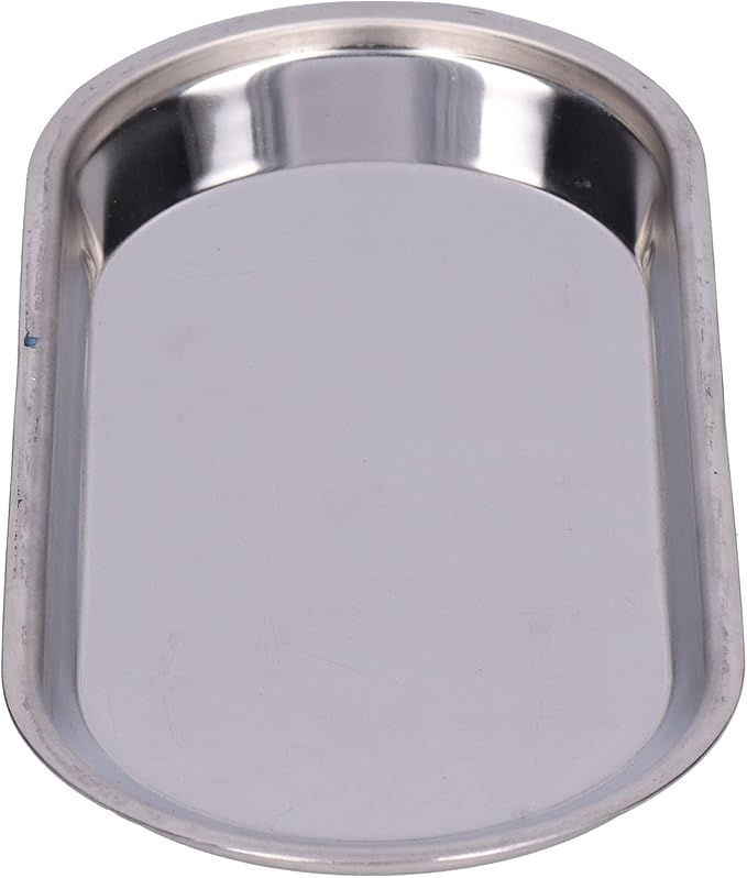 Stainless Steel Serving Tray, Oval Platter, Mini Thickened Stainless Steel Trays for Food Metal Serving Tray with Smooth Lines for Storage and Organization (S)