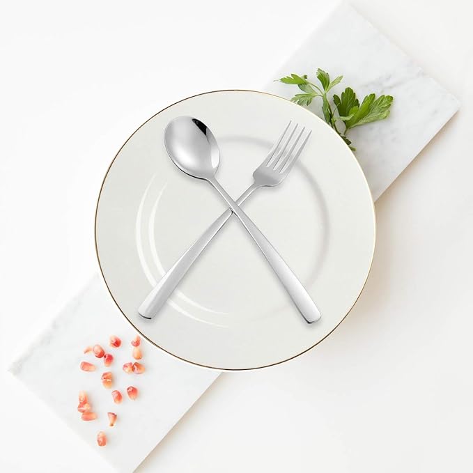 Personalized Flatware Set, Yoption Stainless Steel Customized Engraved Spoon and Fork Kit with Gift Box, Unique Gift (Customized Round Spoon & Fork, 1)
