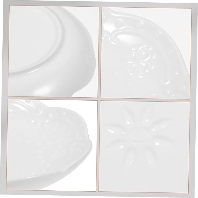 2pcs Embossed Ceramic Appetizer Plates Versatile Sauce Dishes for Soy Sauce Oil Seasonings Elegant White Design for Home Parties and Gifts