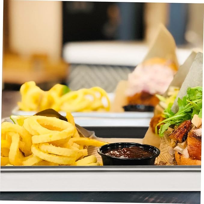 GLEAVI Stainless Steel Dinner Plate Rectangular Food Serving Tray for Home Banquets Lightweight and Non Stick Kitchen Storage for Parties and Family