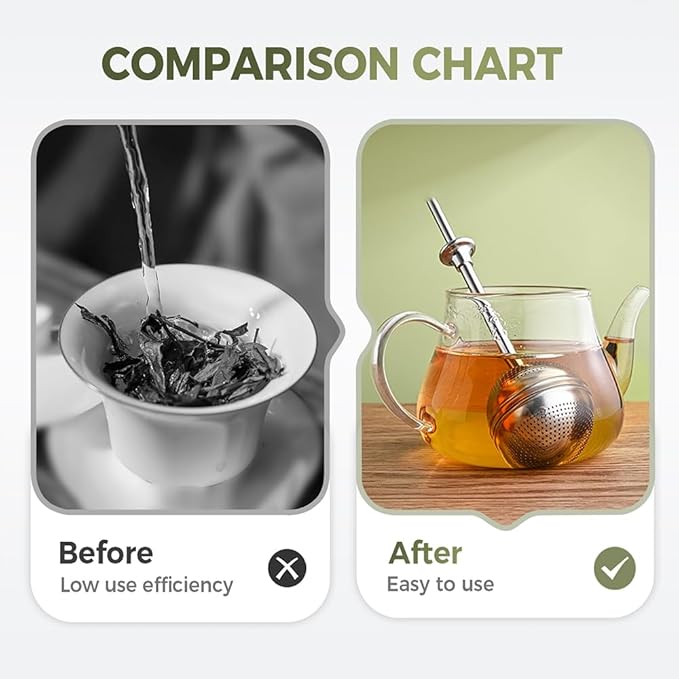 Stainless Steel Tea Diffuser,2025 New Tea Ball Infuser,Stainless Steel Tea Strainer Tea Infuser,For Loose Leaf Tea,Tea Diffusers Fine Mesh Tea Ball Tea Accessories (1)