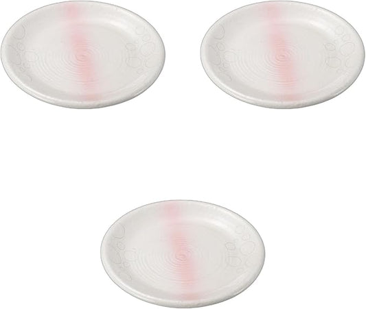 Set of 3, Saturated Time and Time Dream 6.5 Round Plate, 7.6 x 0.9 inches (19.3 x 2.2 cm) | Medium Plate Ceramics Setomonohonpo