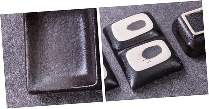 Alipis 2Pcs Ceramic Flavor Dishes Square Shape Appetizer Plates for Dipping Sauces Snacks and Condiments Versatile Food Sauce Bowls for Home School and Travel