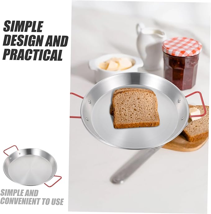 Garneck 28cm Double Handle Plate Enamel Serving Tray Large Snack Plate Decorative Salad Dish Modern Kitchen Tableware
