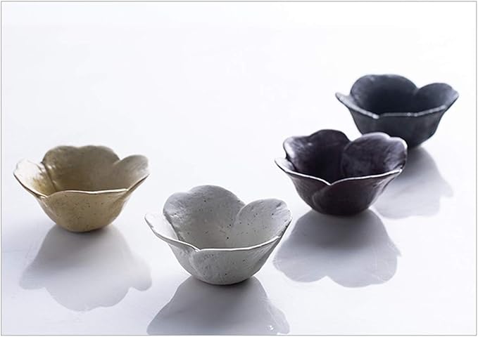 Snack Plate Ceramic Appetizer Plate, Snack Plate, Tableware, Seasoning Plate, Dipping Sauce Plate, Flower-Shaped Sauce Plate Snack Tray (Color : A)