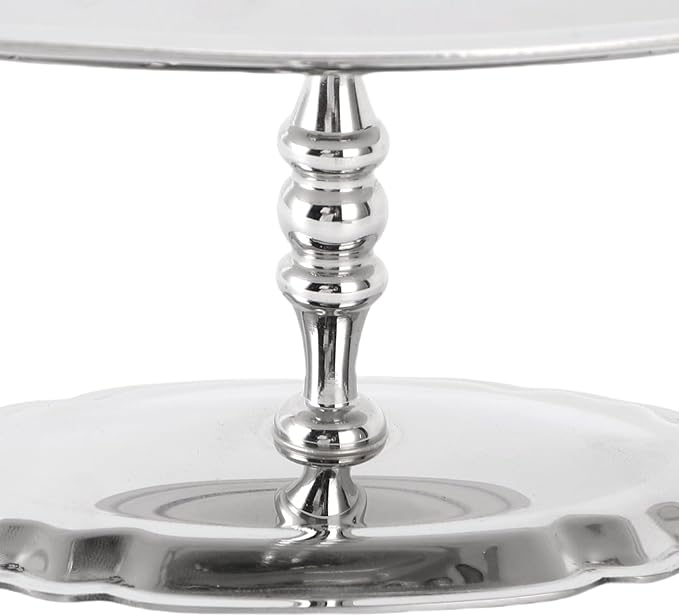 304 Stainless Steel Footed Dessert Serving Tray, Decorative Tray with Smooth Plate for Home Hotel Restaurant Party, 6.7x3.9x2.8in