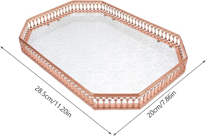 Garneck Elegant Serving Tray Edges Platter for Fruits Snacks Desserts and Beverages for Home Decor and Entertaining Guests