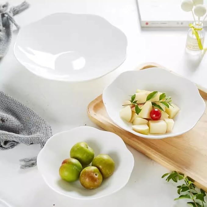SONGCHAO Party Supplies Personalized Creative Dinner Plate, Nordic Style Tableware, Household Dish Plate, Soup Plate, Rice Plate, Deep Plate, Ceramic Dish Party Plates (Size : Large)