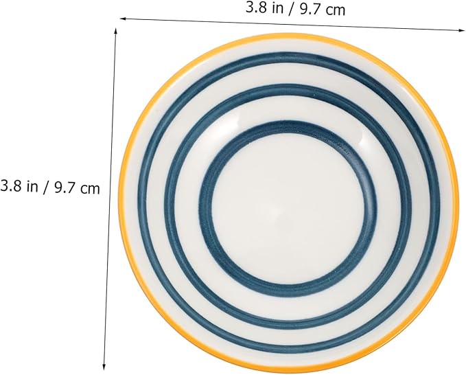 Amosfun Japanese Ceramic Seasoning Sauce Dishes Set of 4 Condiment Plates for Kitchen Small Appetizer Dishes Dishwasher Safe for Dipping Sauces and Serving Snacks