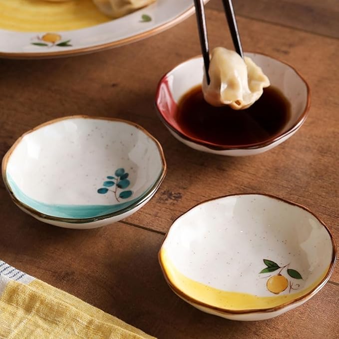 FAREWELL Dipping Bowls Dip Bowl Ceramic Soy Sauce Dishwashing Dish Condiment Soy Sauce Vinegar Sushi Appetizer Plate Or Condiment Appetizer Bowls (Color : B)