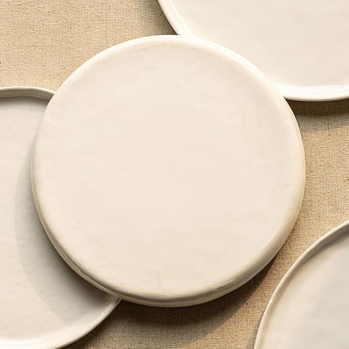 Dining Plates Simple Chinese Ceramic Plate Home Dish Plate Steak Pasta Plate Hotel Restaurant Side Dish Dessert Plate Dinner Plate(Medium)