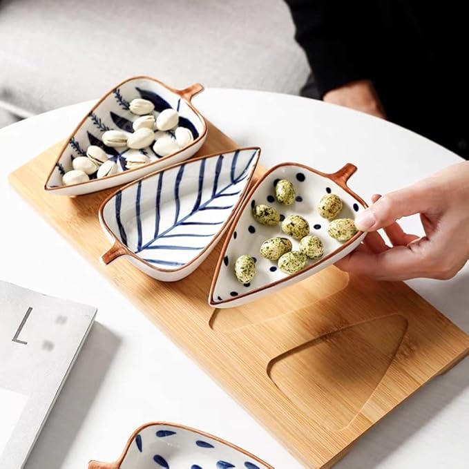 Dipping Sauce Bowls Appetizer Bowls Creative Water Grass Pattern Snack Plate Modern Fruit Plate Snack Fruit Dried Fruit Dessert Dessert Biscuit Plate Appetizer Plate Ceramic Dip Bowls Dipping Sauce Bo