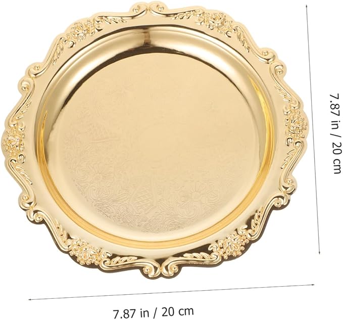 Elegant Gold Serving Tray Large Party Serving Platter Snack Plate for Events Decorative Trays