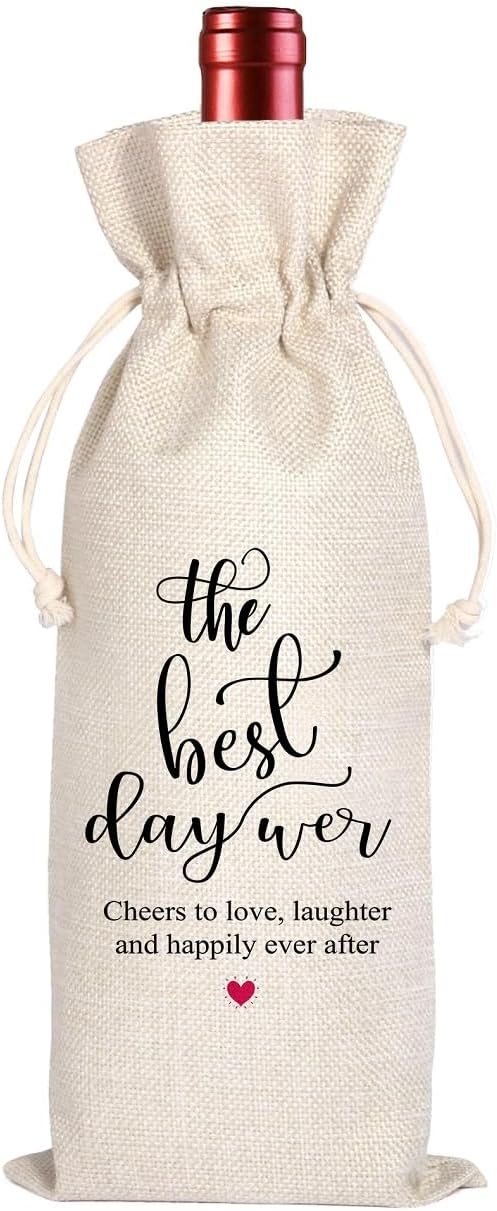 Engagement Wine Bag,Engagement Gifts for Couples,Personalized Engaged Wine Bag,Mr and Mrs Marriage Wedding Gifts, the Best Day