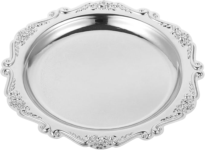 Gatuida Silver Serving Tray Elegant Dessert Platter Snack Serving Dish Fruit Tray for Home Wedding Birthday Party Food Appetizer Charcuterie Cookies Desserts Jewelry Display