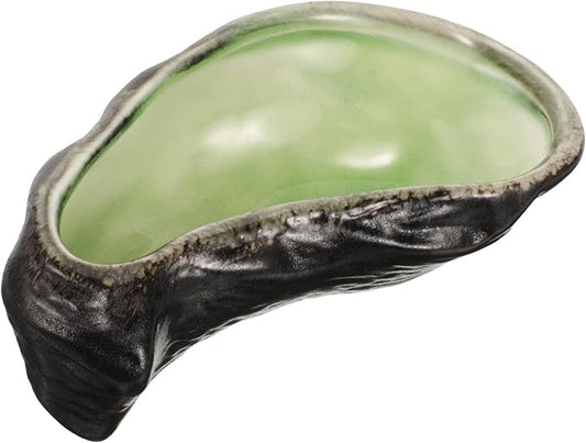 Kichvoe Ceramic Oyster Shell Dish for Sushi Appetizer Plate and Food Serving Elegant Vintage Design for Seafood and Dessert Easy to Clean and Dishwasher Safe for Restaurants and Home Use