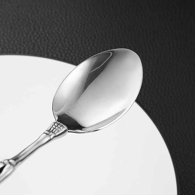 HZMAN Dinner Spoon Stainless Steel Flatware Spoon Gothic Skull Tableware for Home Kitchen Restaurant Halloween Easter Decoration