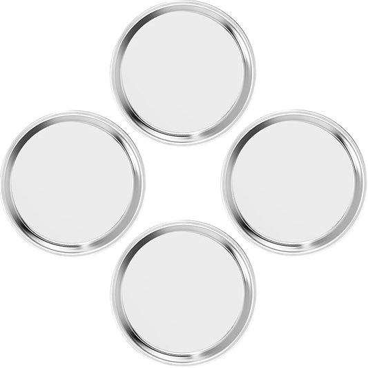 Stainless Steel Kids Plates 4 Packs, 8" Non Divided Toddlers Portion Control Plate, Non Toxic & BPA Free |Unbreakable |Dishwasher Safe Baby Snack Dish for Daycare, Restaurant Outings & Travel