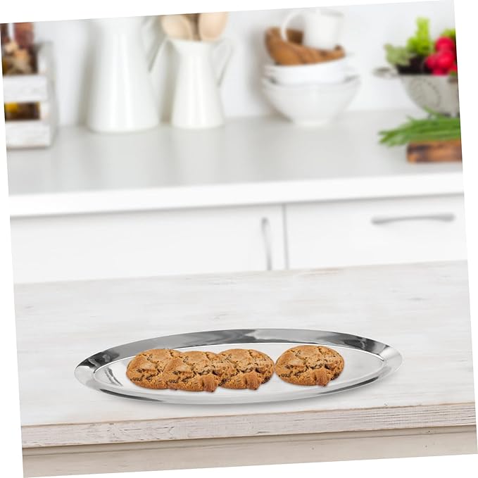 GLEAVI Stainless Steel Serving Trays Food Display Platter Extra Tiered Snack Tray Handles