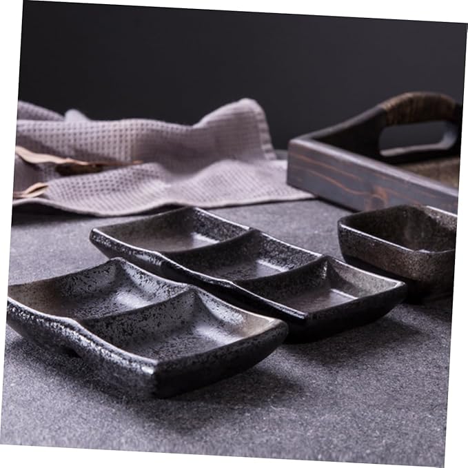 2pcs Versatile Ceramic Sauce Bowl Snack Plate Dessert Plate Seasoning Dish Appetizer Dipping Bowl