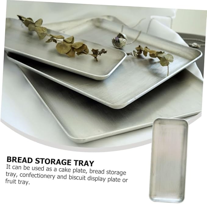 Aluminum Vintage Serving Tray Practical Storage Plate for Home Use Silver Rustic Industrial Style Small Retro Food Display Organizer