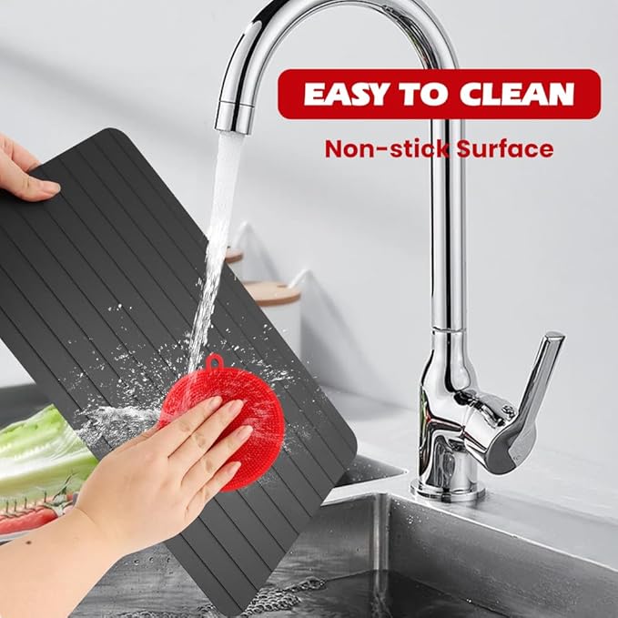 Defrosting Tray for Frozen Meat – 14x8in Non-Stick, Rapid Thaw & No Microwave/Hot Water | Home Kitchen Essential for Busy Cooks – Quick Weeknight Meals & Safe Food Thawing