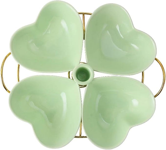 Dipping Bowls Snack Plate Appetizer Plate Ceramic Tableware Household Seasoning Plate Dipping Sauce Plate Fruit Plate Snack Bowl with Bracket Sauce Dish (A)