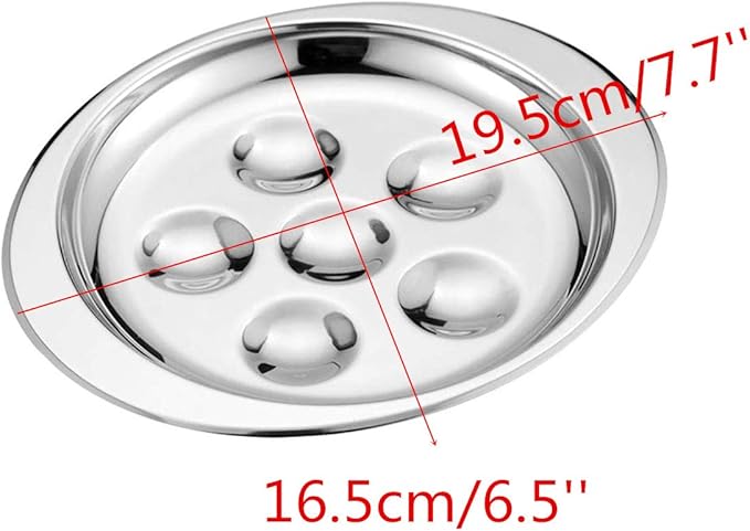 HAN SHENG Stainless Steel Escargot Plates, Set of 2 (6 Wells Each), Snail Trays for Restaurant, Hotel, Catering