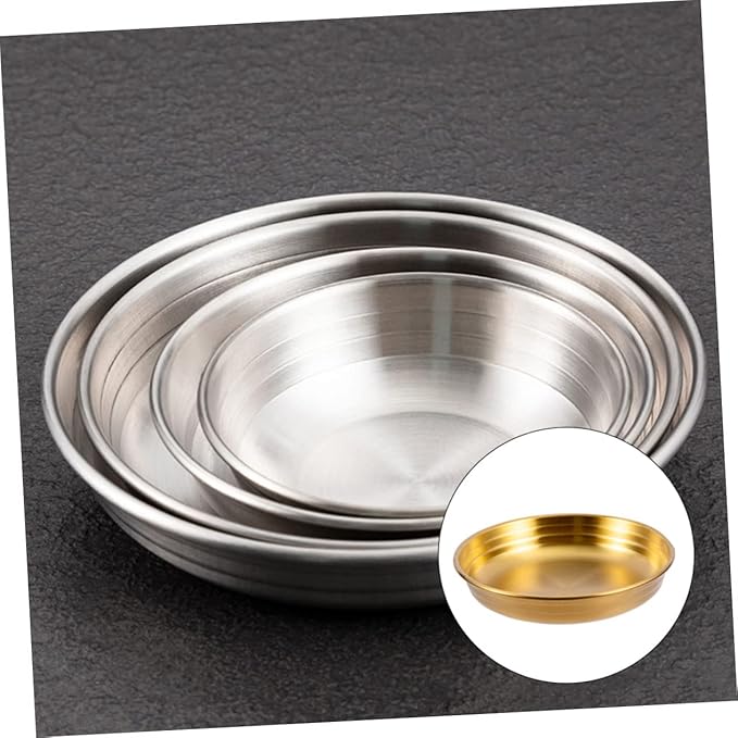 PRETYZOOM Korean Kimchi Seasoning Dish Flat Bottom Appetizer Plate with Stable Base Smooth Surface Easy to Clean Porcelain Condiment Serving Bowl for Restaurant Kitchen