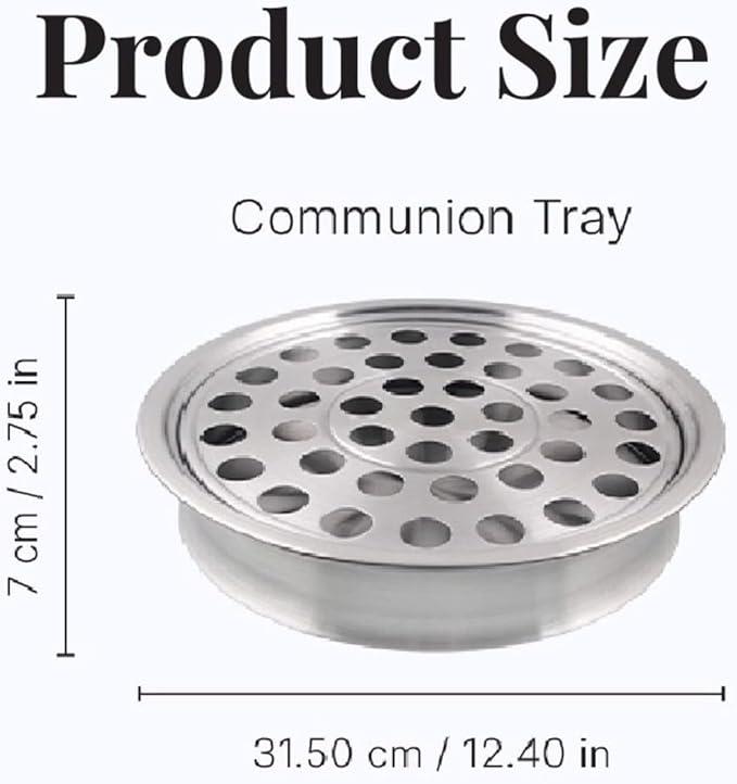 Communion Ware | Communion Tray | Holy Stackable Cup Tray for Churches | Communions Supplies | Portable Communions Trays with 40 Holes Disk | Stainless Steel - Satin (Matte) Finish