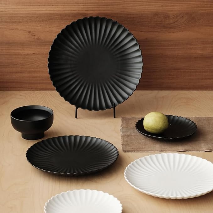WENSHUO Daisy Plates Set of 6 (Nacre White, 6.7 Inch)