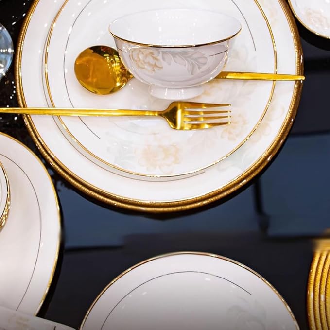 Dessert Plates Simple and Elegant Floral Ceramic Dinner Plate for Home High-end and Tableware Dinner Tableware