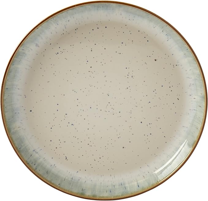 Tabletops Gallery Speckled Farmhouse Collection- Stoneware Dishes Service for 4 Dinner Salad Appetizer Dessert Plate Bowls, 12 Piece Hanover Dinnerware Set in Teal
