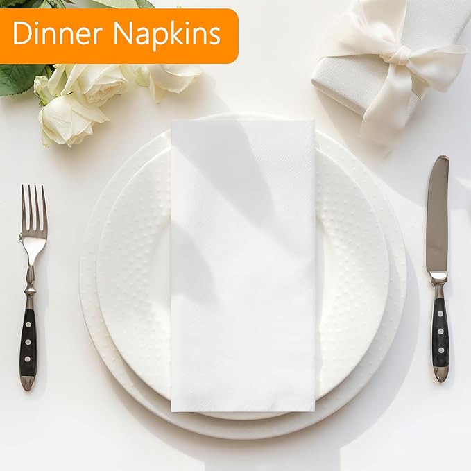200 Pack Disposable Bathroom Napkins, 12" x 17" Linen-Feel Soft and Absorbent Paper Guest Towels, Dinner Napkins Hand Towels for Kitchen, Parties,Weddings,Event