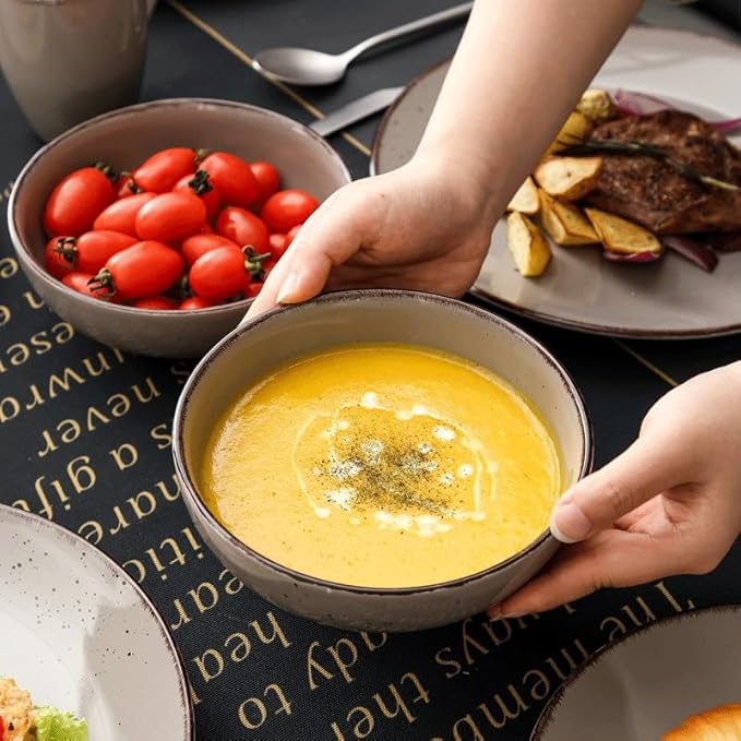 16-Piece Ceramic Stoneware Dinnerware Set with Dinner Plate Dessert Plate 800ml Bowl Mug Tableware Set