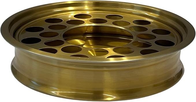 Communion Ware | Communion Tray | Holy Stackable Cup Tray for Churches | Communion Supplies | Portable Communion Tray with 24 Holes Disk | Stainless Steel - Matte Gold Finish