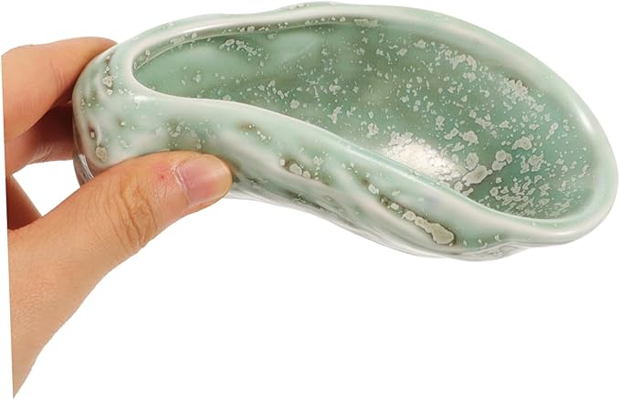 Ceramic Oyster Shell Serving Plate Elegant Small Dish for Sushi Tapas and Appetizers Smooth Surface for Easy Cleaning Parties and Special Occasions