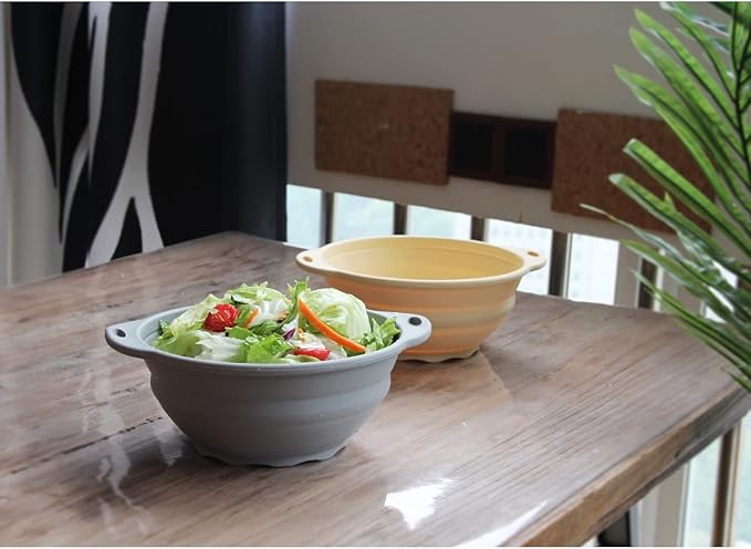 Collapsible Silicone Bowl, 2 PACK Mixing Silicone Bowls, Camping Bowl