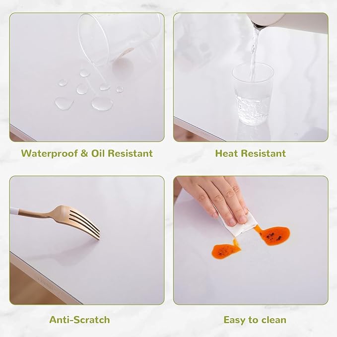 38 x 96 Inch Clear Table Cover Protector, Clear Table Protector for Dining Room Table, 1.5mm Plastic Table Cover, Waterproof Table Pad for Kitchen, Office