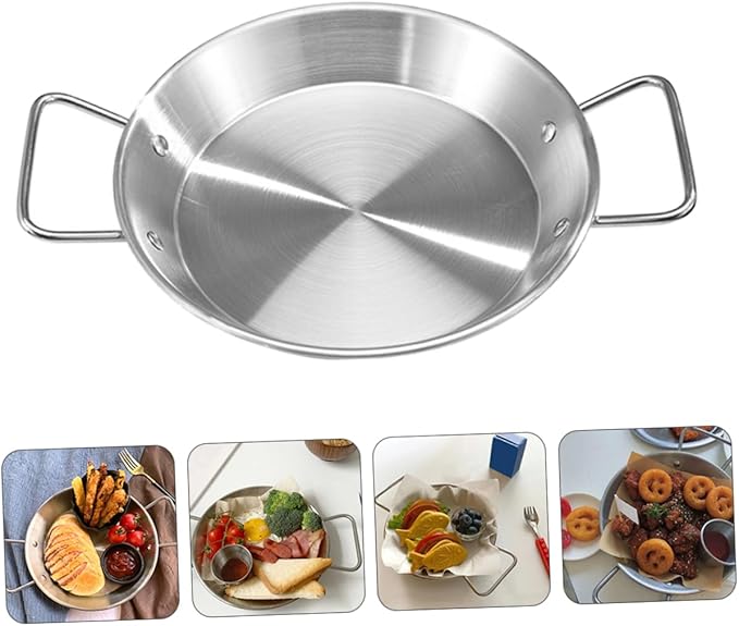 VOSAREA Microwave Safe Dinner Plate Multifunctional Snack Plate for Home Elegant Salad Dish Party Platter Silver